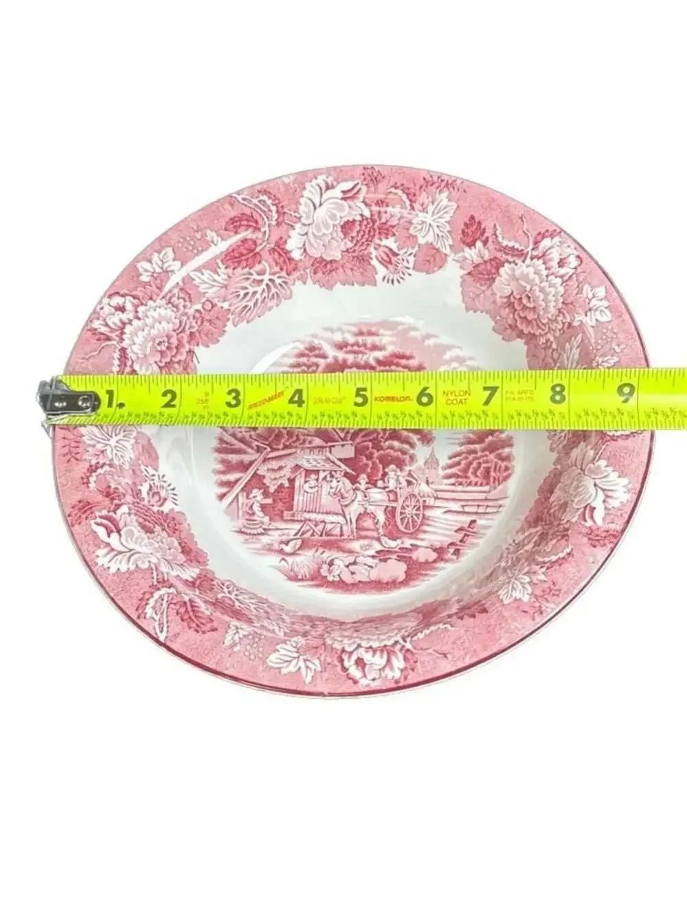 Wood & Sons Enoch Wood's English Scenery Pink Red Transferware Cereal/Soup Bowl